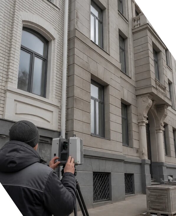 Лазерное сканирование фасадов зданий для обследования в Медногорске